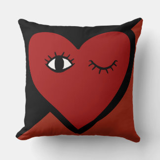 Reversibel Cute Red Kärlek Ansikte Heart Dekorativ Kudde