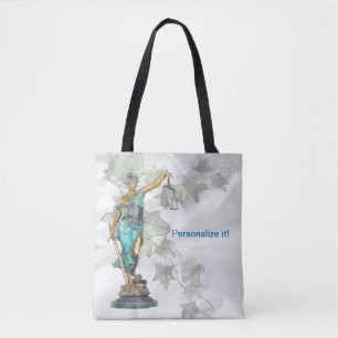 Reversibel Dam Justice och 3D Veritas on Blue Tygkasse
