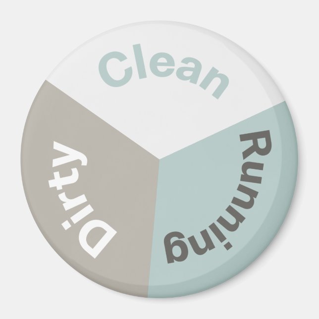 Reversibel Dishwasher Clean Dends Modern Färg Magnet (Framsidan)