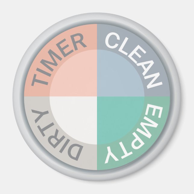 Reversibel Dishwasher Clean Timer Dirty Empty Chic Magnet (Framsidan)