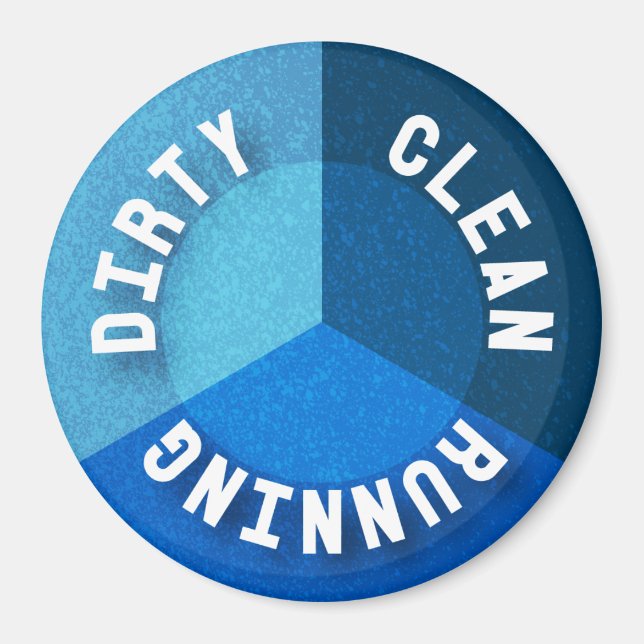 Reversibel Dishwasher Magnet Clean Dirty Running (Framsidan)