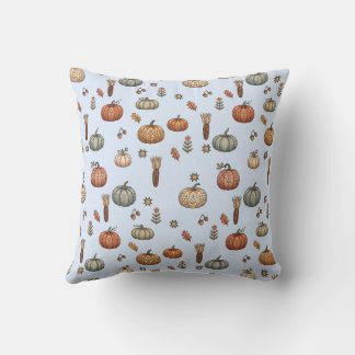 Reversibel folkkonst pumpa kudde: Beige & Blå Kudde