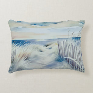 Reversibel "Hamptons" Beach Väg-dekorfärg Prydnadskudde