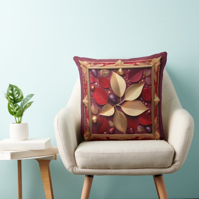 Reversibel jul Poinsettia Pillow Kudde (Stol)
