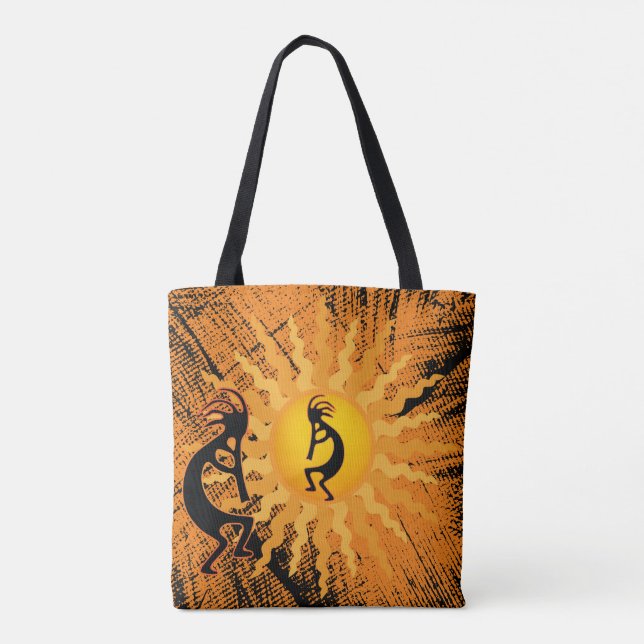 Reversibel Kokopelli från indiankulturen Tygkasse (Baksida)