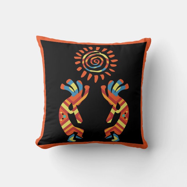 Reversibel Kokopelli Kastkudde Kudde (Framsida)