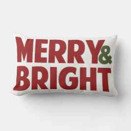 Reversibel Merry och Bright Helgdag Dekorativ kudd Lumbarkudde