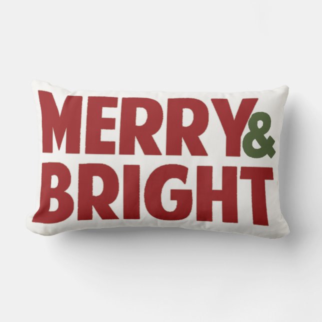 Reversibel Merry och Bright Helgdag Dekorativ kudd Lumbarkudde (Framsida)