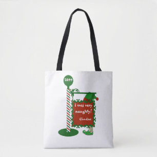 Reversibel Naughty to Nice över hela tryckpappers Tygkasse