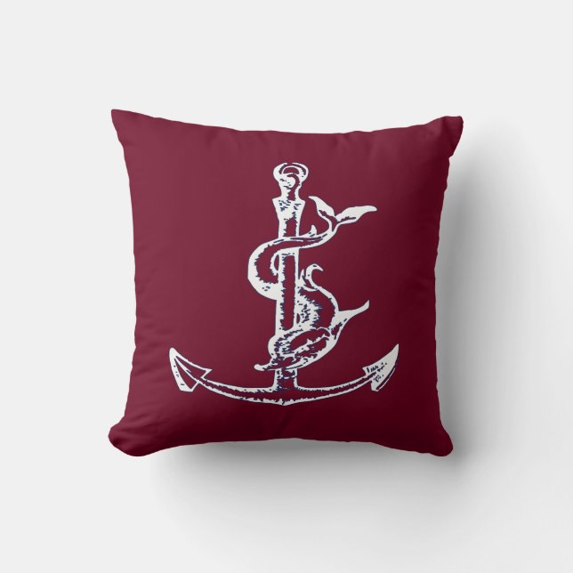 Reversibel Nautical Anchor Pillow Kudde (Framsida)