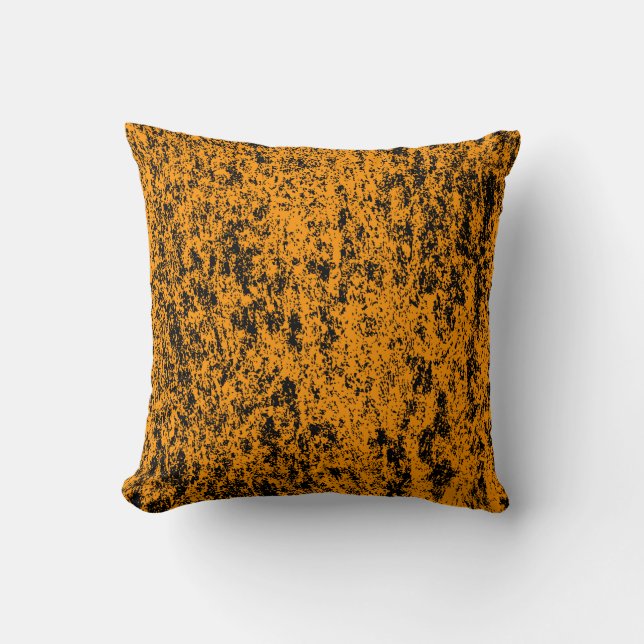 Reversibel Orange och svart texturerat ljus Kudde (Framsida)