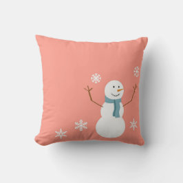 Reversibel Peach Snögubbe-jul Dekorativ kudde
