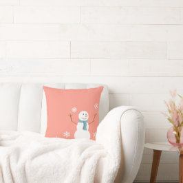 Reversibel Peach Snögubbe-jul Dekorativ kudde