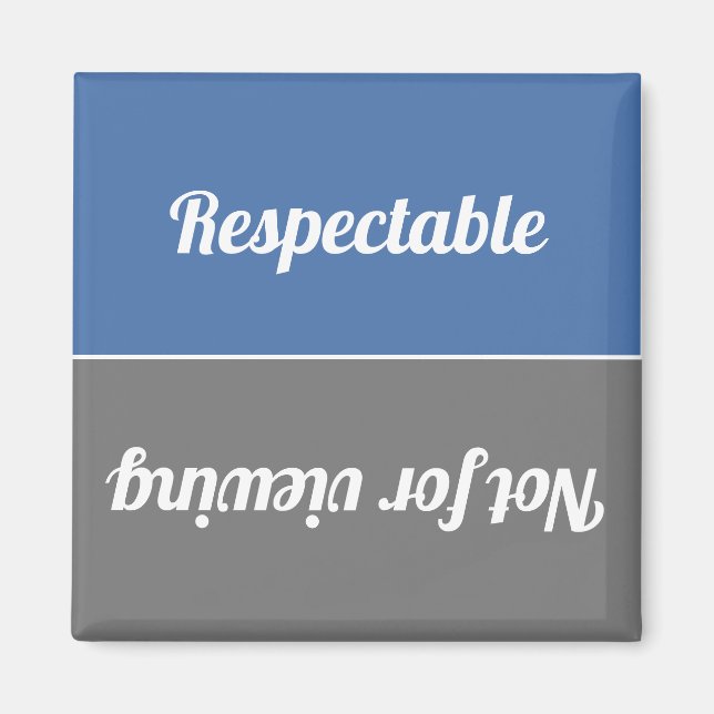 Reversibel Respektabel/ Inte För Visning Diskmaski Magnet (Framsidan)