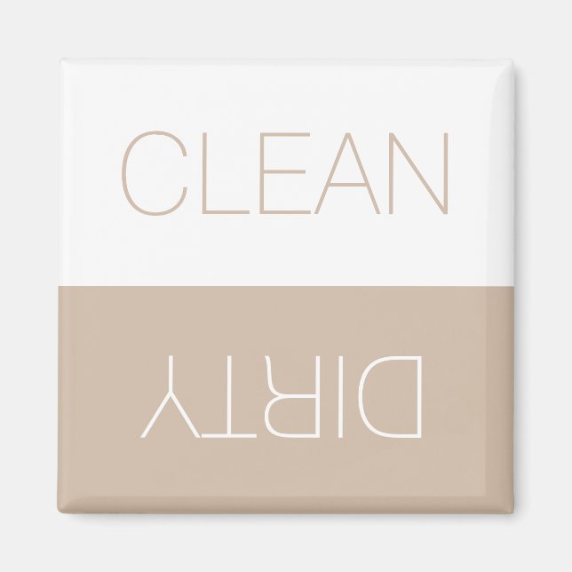 Reversibel reversibel diskmaskinsbeige Clean Dirty Magnet (Framsidan)