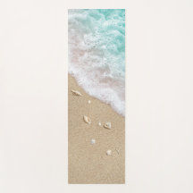 Reversibel turkos Beach Vågar Yoga Mat