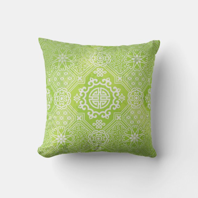 Reversibla kuddar av kalk- och Grått-mendhi-design (Framsida)
