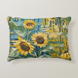 Reversibla solblommor - Van Gogh stil art vid kudd Prydnadskudde