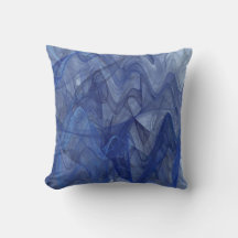Reversible Abstrakt Textured Elegent Blue Pillow