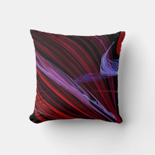 Reversible Abstrakt Textured Red and Black Pillow Kudde