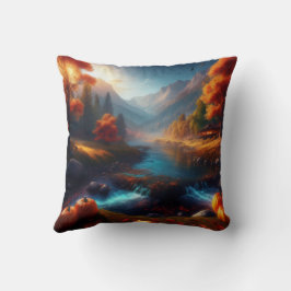 Reversible Autum Art / Happy Pumpkin Witch Pillow Kudde