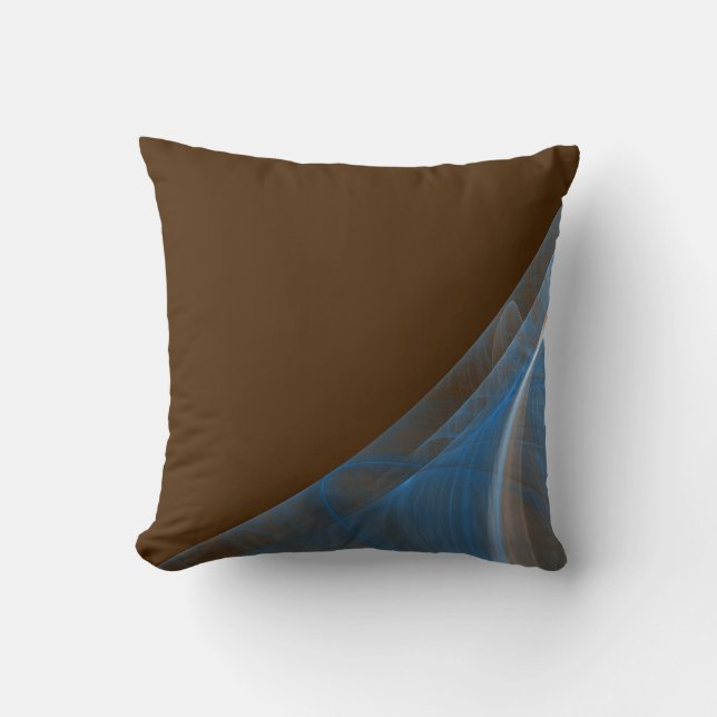 Reversible Brown and Blue Fractal Pillow Kudde (Framsida)