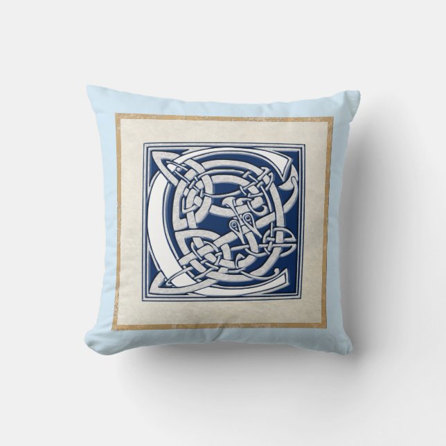 Reversible Celtic C Initial Kudde (Framsida)