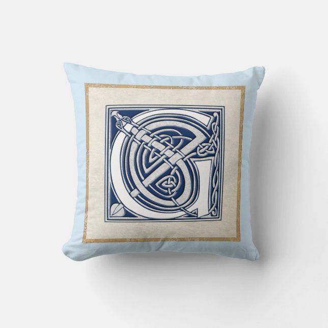 Reversible Celtic G Initial Kudde (Framsida)