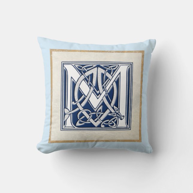 Reversible Celtic M Initial Kudde (Framsida)