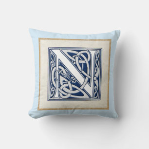 Reversible Celtic N Initial Kudde