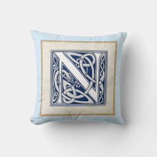 Reversible Celtic N Initial Kudde