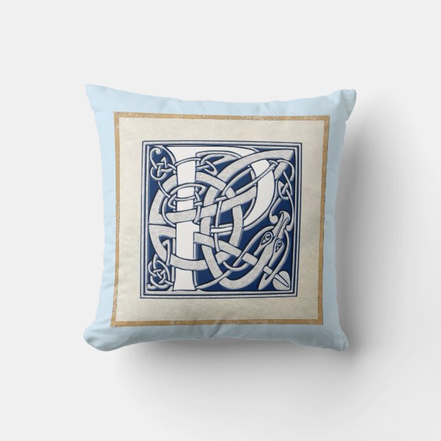 Reversible Celtic P Initial Kudde (Framsida)