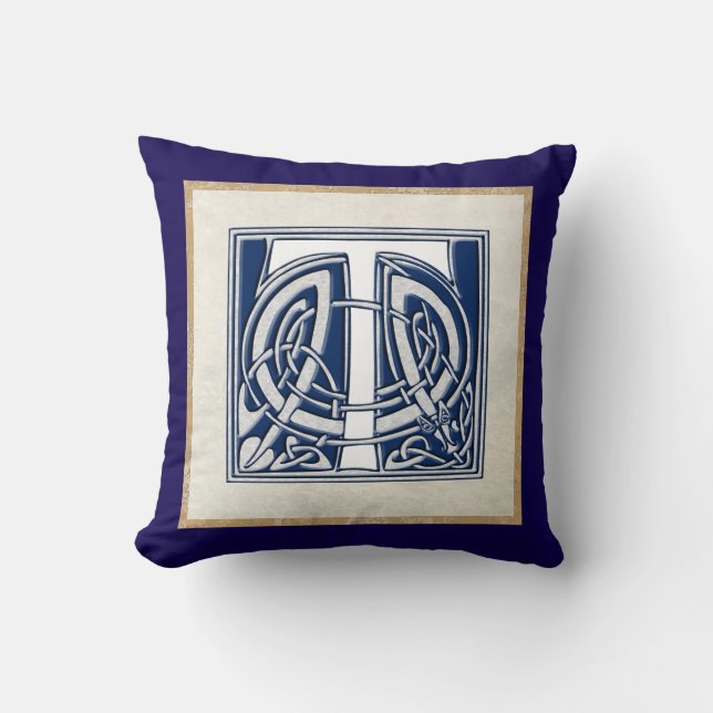 Reversible Celtic T Initial Kudde (Framsida)