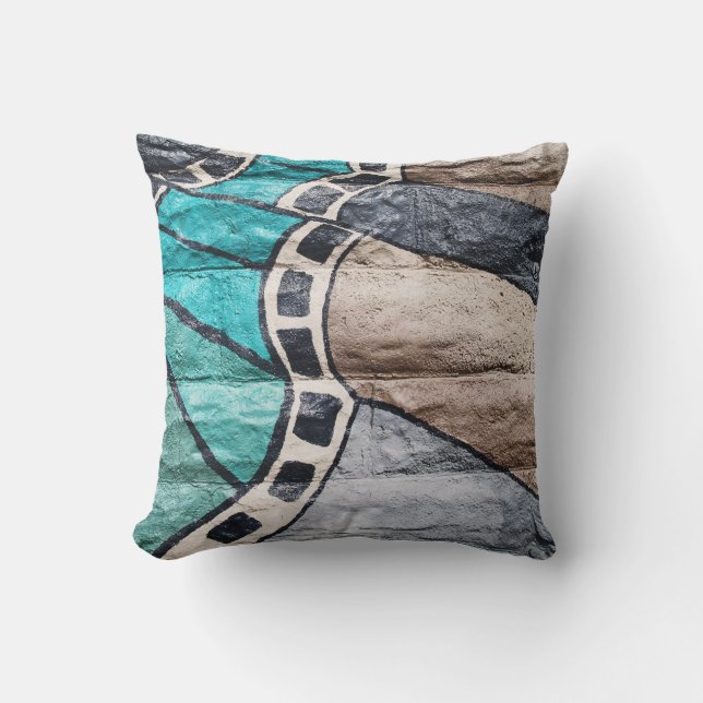 Reversible Colorful Abstrakt Graffiti på en Pillow Kudde (Framsida)