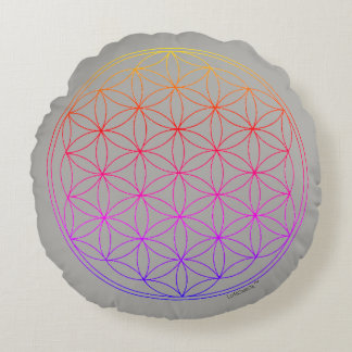 Reversible Cushion Flower of Life and Mandala Rund Kudde