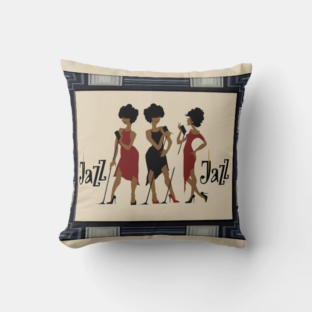 Reversible Decorative Pillow för ramad Jazz Kudde (Framsida)