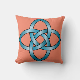 REVERSIBLE DESIGN Blue celtic Knot-kudde Kudde