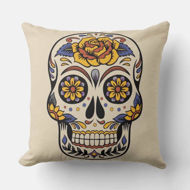 REVERSIBLE DESIGN DAY OF THE DEAD KUDDE (Framsida)