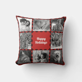 Reversible Färg B/W Helgdag Photos Buffalo Check Kudde