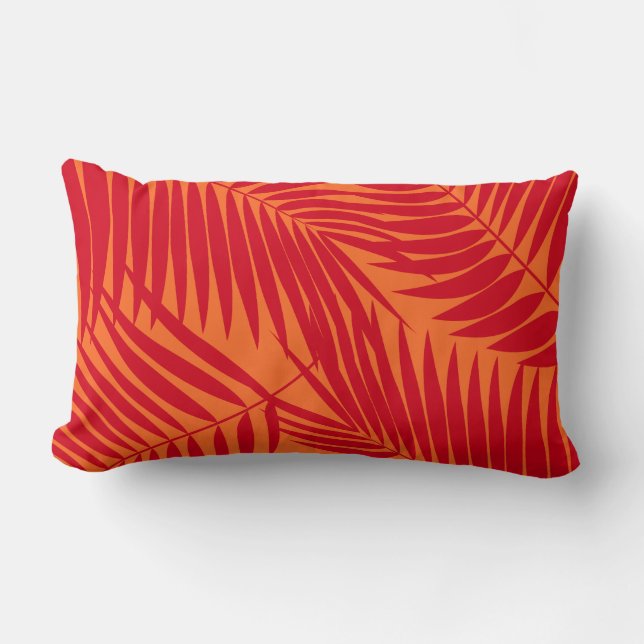 Reversible för löv för Kona handflatan hawaiansk Lumbarkudde (Framsida)