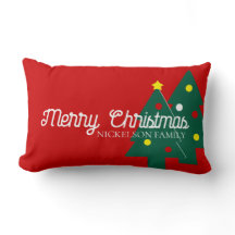 Reversible God jul och Namn Lumbar Pillow