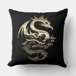 Reversible Guld Metallic Dragon Kudde