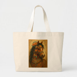 Reversible Horse Print Tote Jumbo Tygkasse