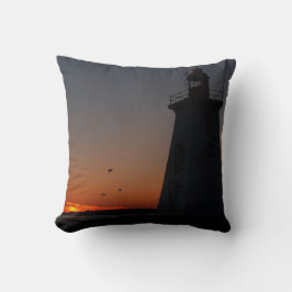 Reversible Lighthouse Sunset Pillow Kudde