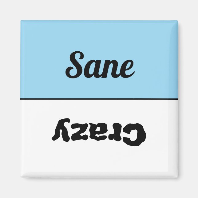 Reversible Lustiny Crazy Sane Dishwasher Magnet (Framsidan)
