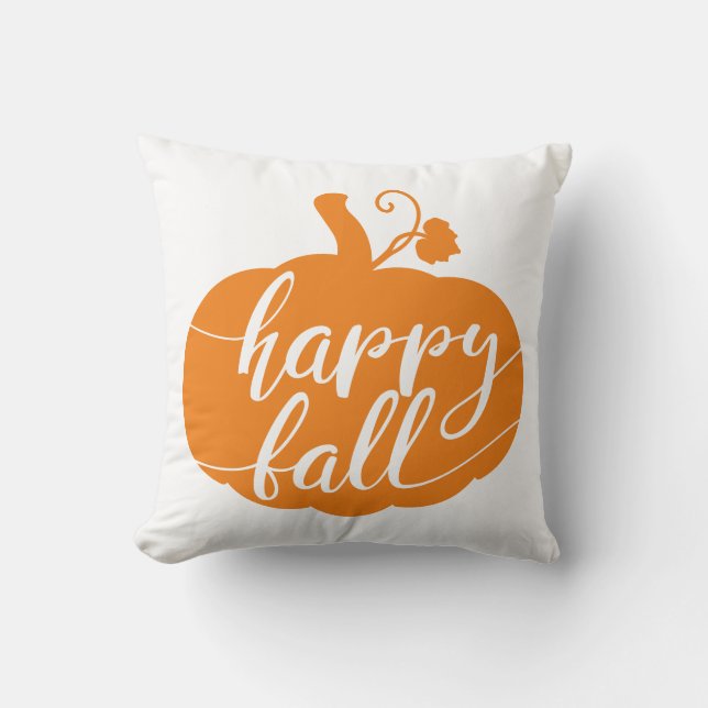 Reversible Lycklig Fall Pumpkin Kudde (Framsida)