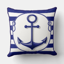 Reversible Marine Blue White Anchor and Rope Ram