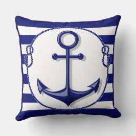Reversible Marine Blue White Anchor and Rope Ram Kudde