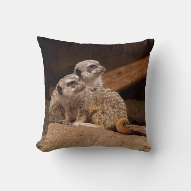 Reversible Meerkats on a Pillow Kudde (Framsida)