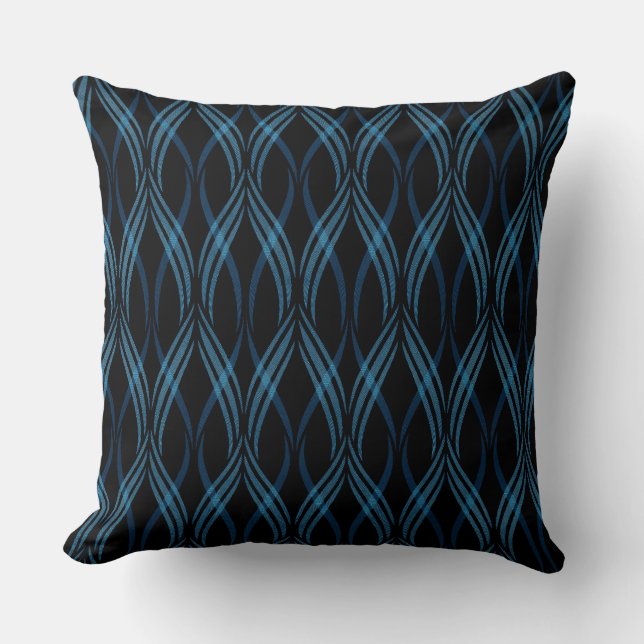 Reversible Ocean Blue Rosett band Dekorativ kudde (Framsida)